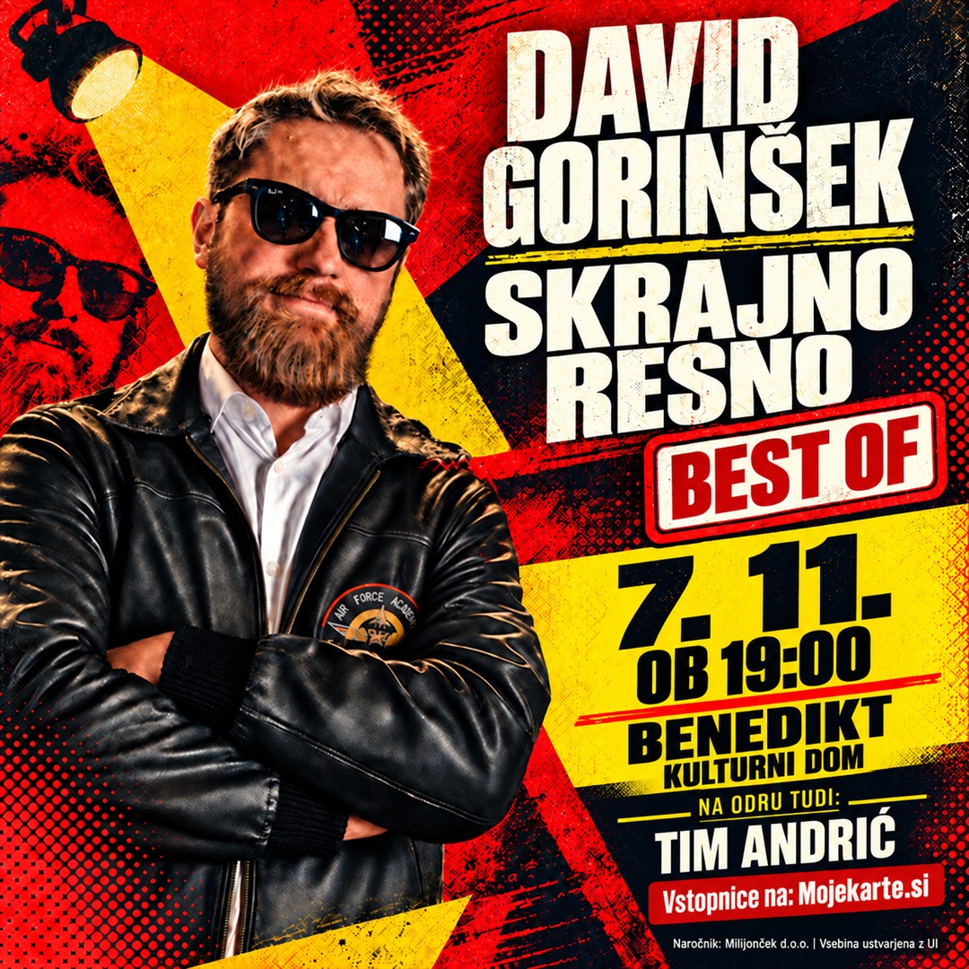 David Gorinšek: Skrajno resno, 7. novembra ob 19.00 v Kulturnem domu Benedikt