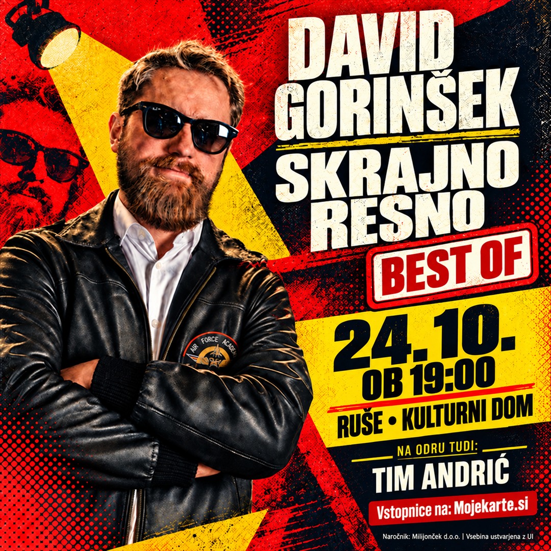 David Gorinšek: Skrajno resno, 24. oktobra ob 19.00 v Kulturnem domu Ruše